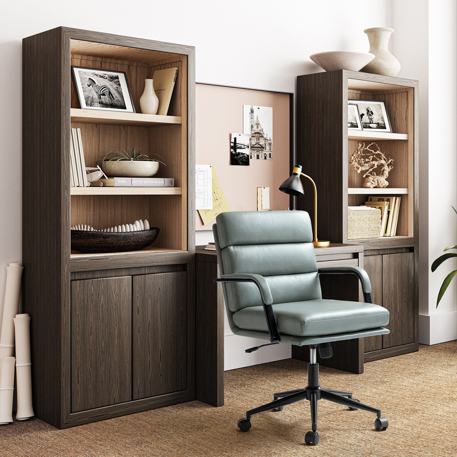 Joseph Modern Task Faux Leather Chair with Tilt Lock and Center Tilt by HULALA HOME