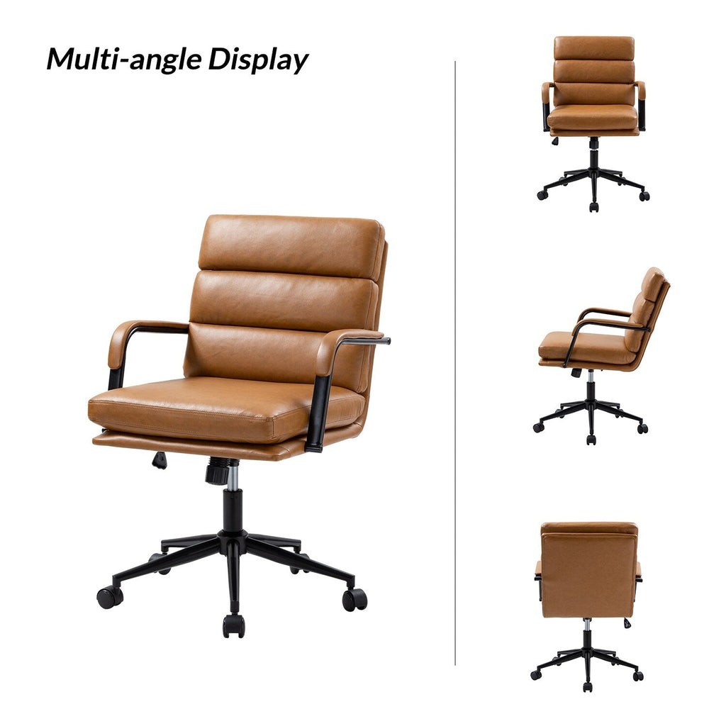 Joseph Modern Task Faux Leather Chair with Tilt Lock and Center Tilt by HULALA HOME