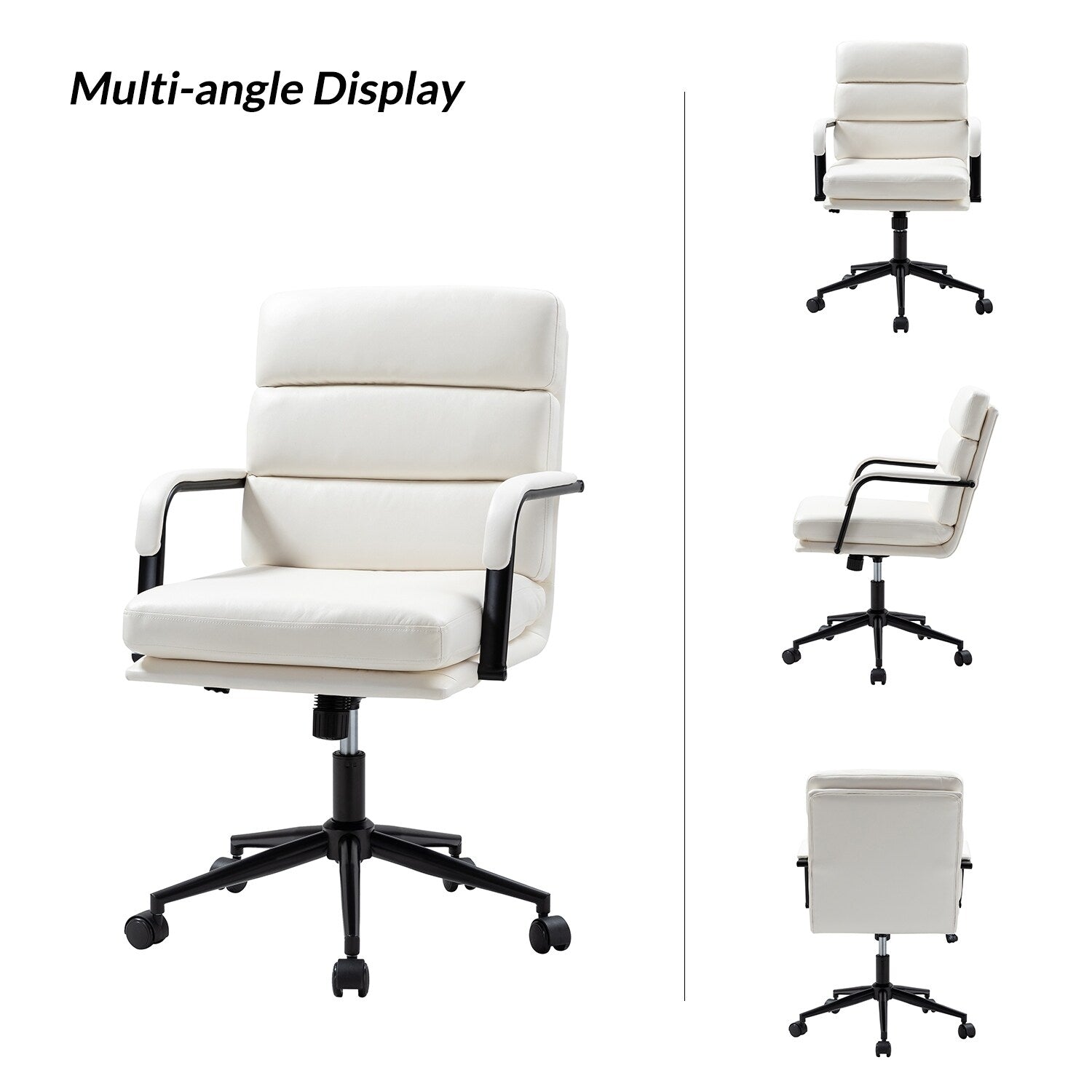Joseph Modern Task Faux Leather Chair with Tilt Lock and Center Tilt by HULALA HOME