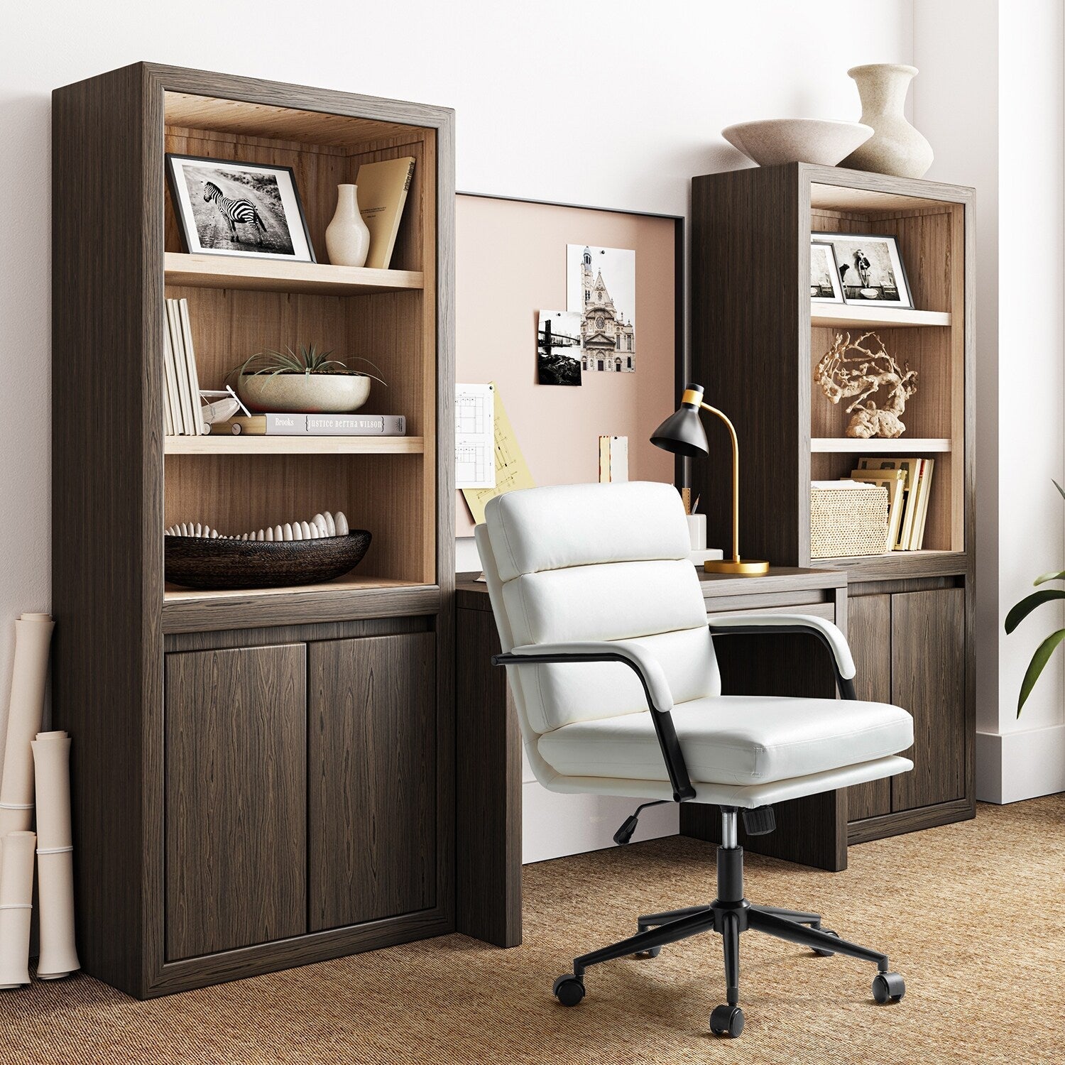 Joseph Modern Task Faux Leather Chair with Tilt Lock and Center Tilt by HULALA HOME
