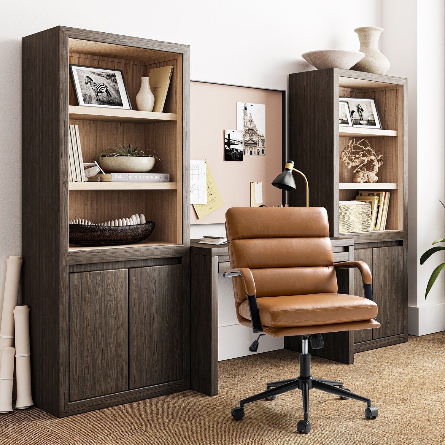 Joseph Modern Task Faux Leather Chair with Tilt Lock and Center Tilt by HULALA HOME