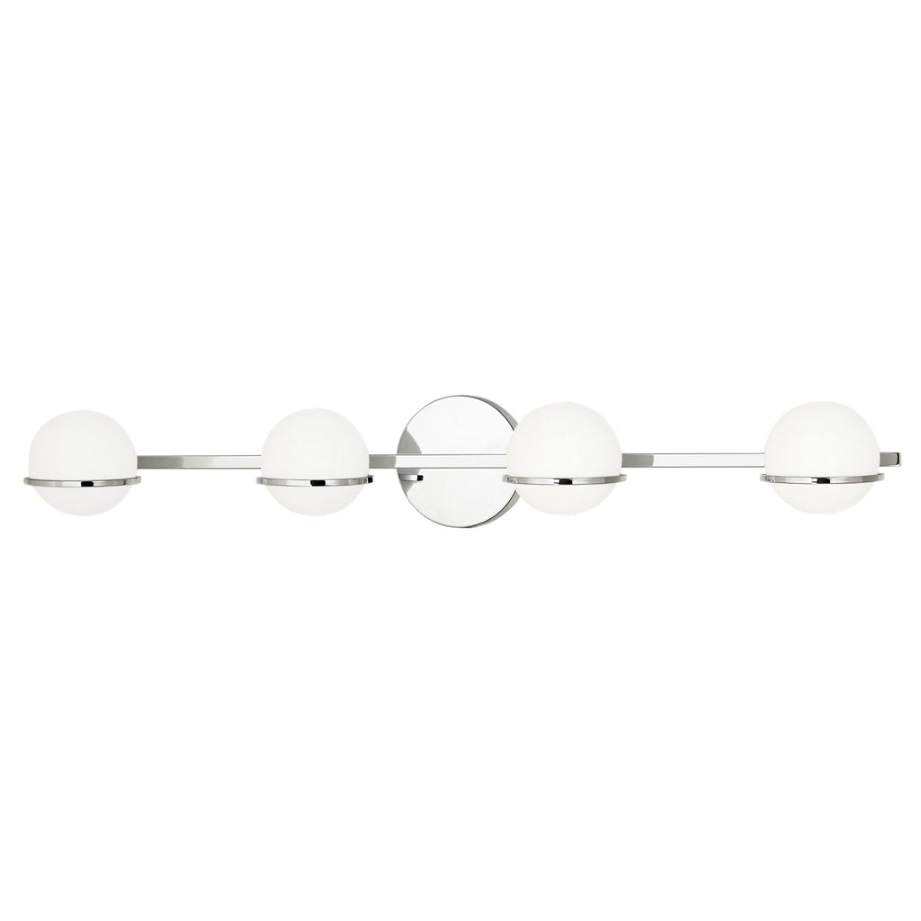 Justice Design Group EVOLV Fusion Centric 4-Light Bath Bar with Opal Glass Shade