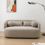 KINWELL Boucle Upholstered 2-Seats Loveseat with Pillows