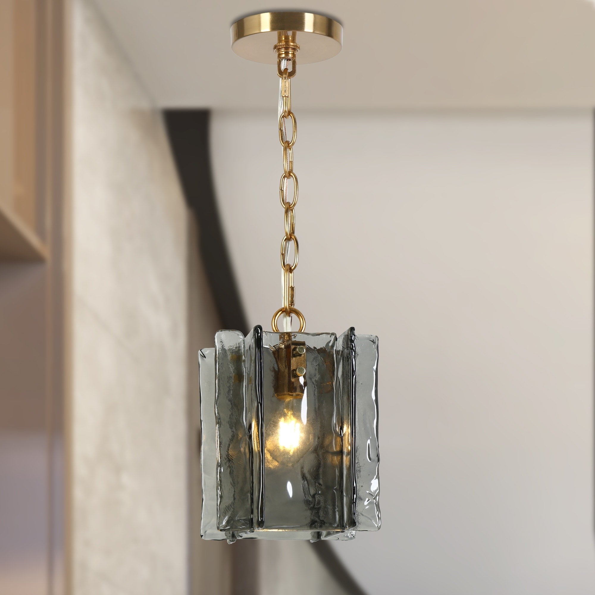 Kasy Modern 1-Light Pendant Lights Glass Island Lights for Dining Room