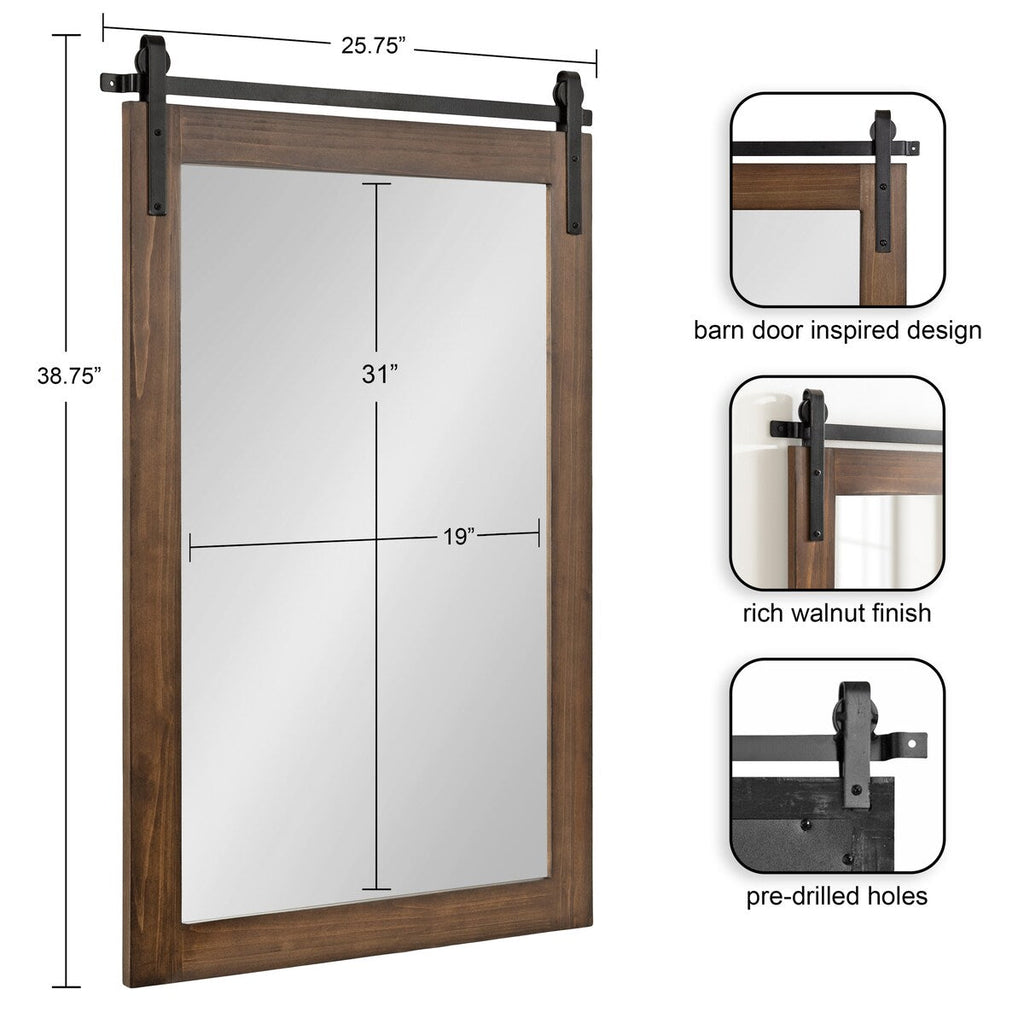 Kate and Laurel Cates Rustic Rectangular Wall Mirror