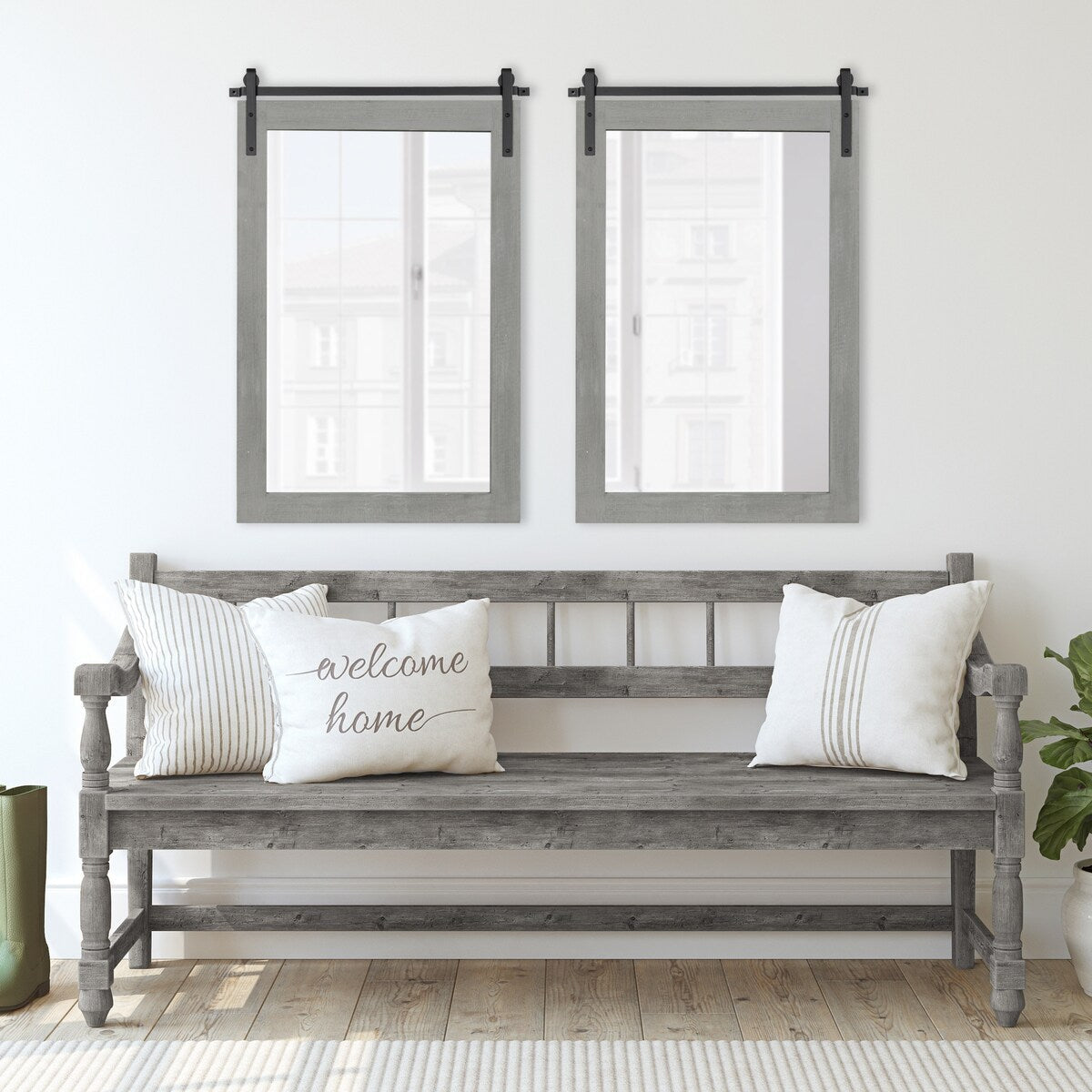 Kate and Laurel Cates Rustic Rectangular Wall Mirror