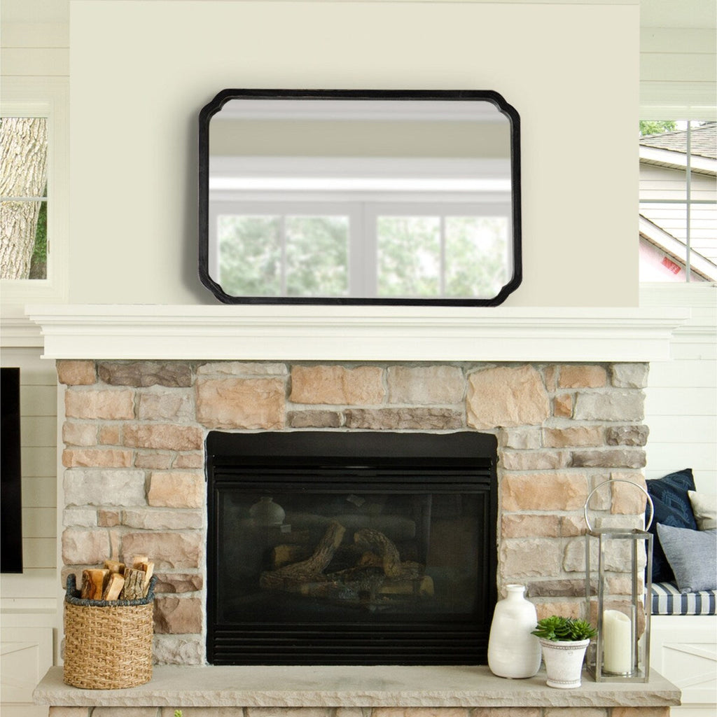 Kate and Laurel Marston Square Wood Wall Mirror