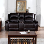 Leather Manual Recliner Sofa Collection for Living Room Leather Reclining Furniture for Home Office Living Room