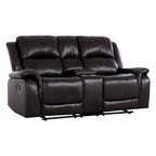 Leather Manual Recliner Sofa Collection for Living Room Leather Reclining Furniture for Home Office Living Room