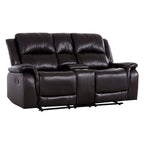 Leather Manual Recliner Sofa Collection for Living Room Leather Reclining Furniture for Home Office Living Room