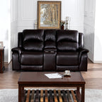 Leather Manual Recliner Sofa Collection for Living Room Leather Reclining Furniture for Home Office Living Room