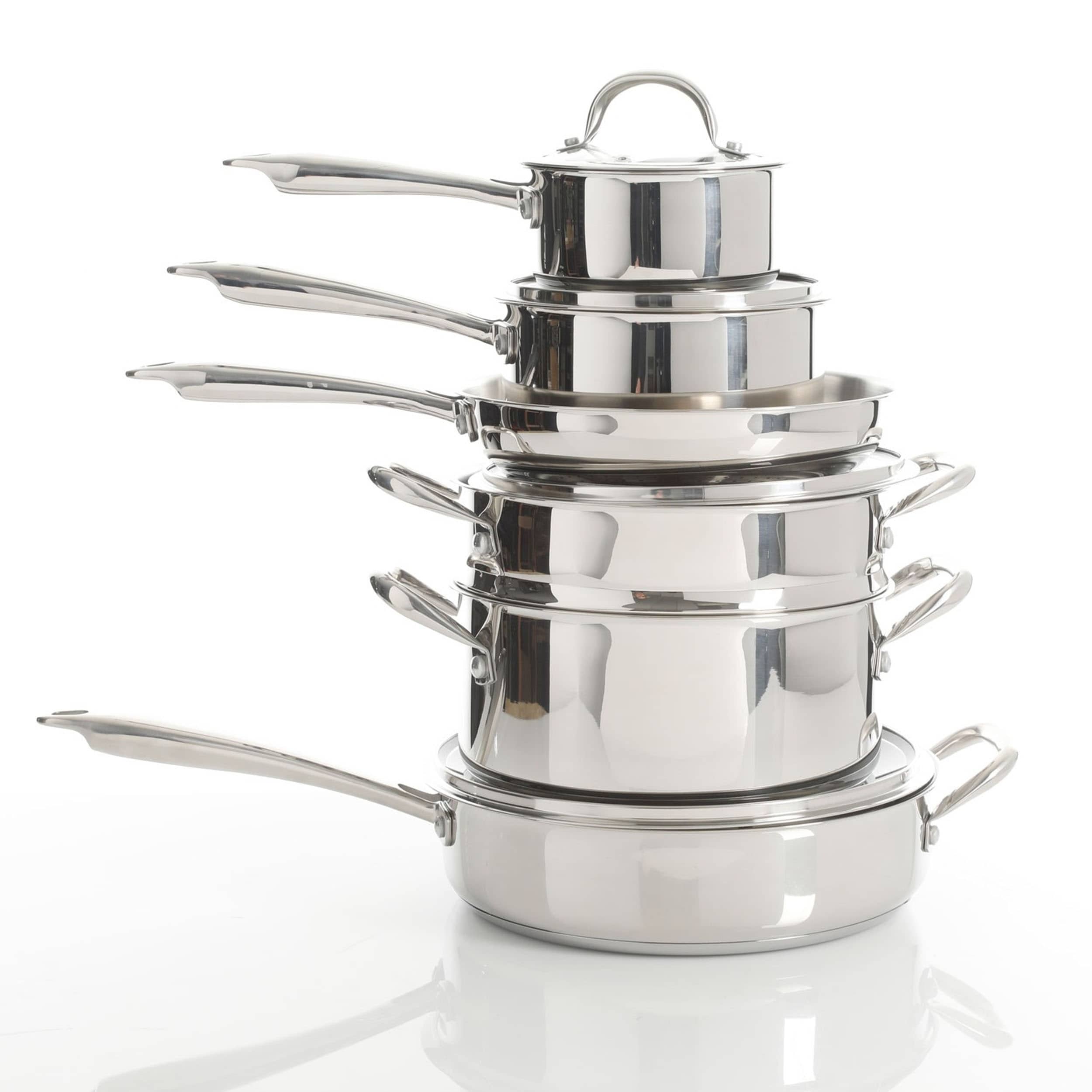 Kenmore Elite Devon 10 Piece Heavy Gauge Stainless Steel Cookware Set