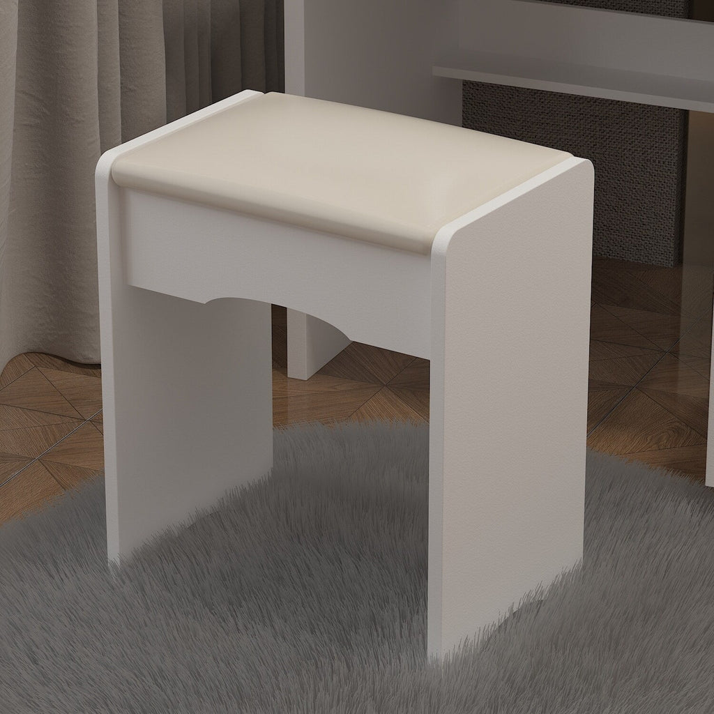 Kerrogee Makeup Vanity Set with Adjustable Lighted Mirror & Stool - 39.4L x 19.7W x 53.5H