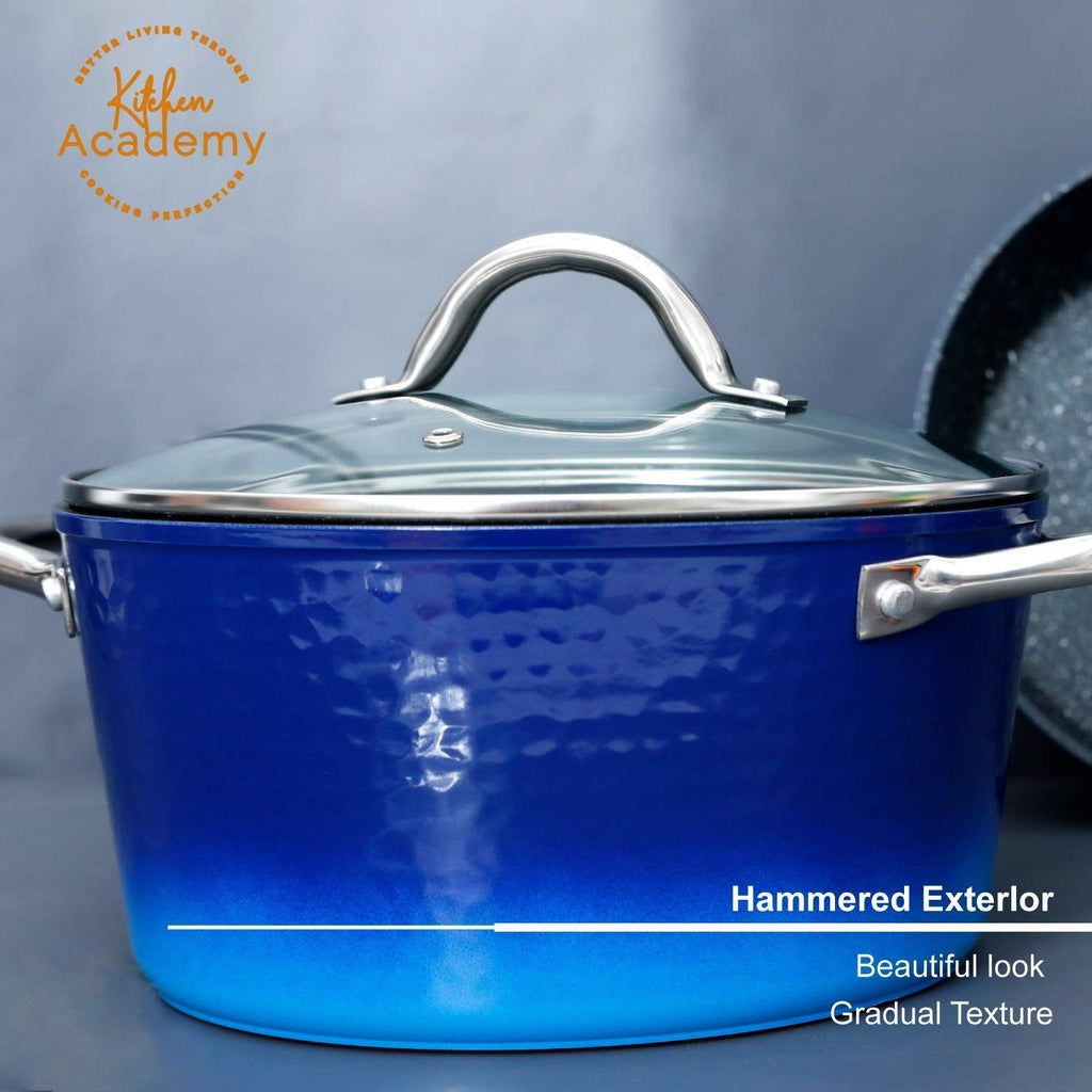 Kitchen Academy 15-piece Nonstick Granite-coated Cookware Set