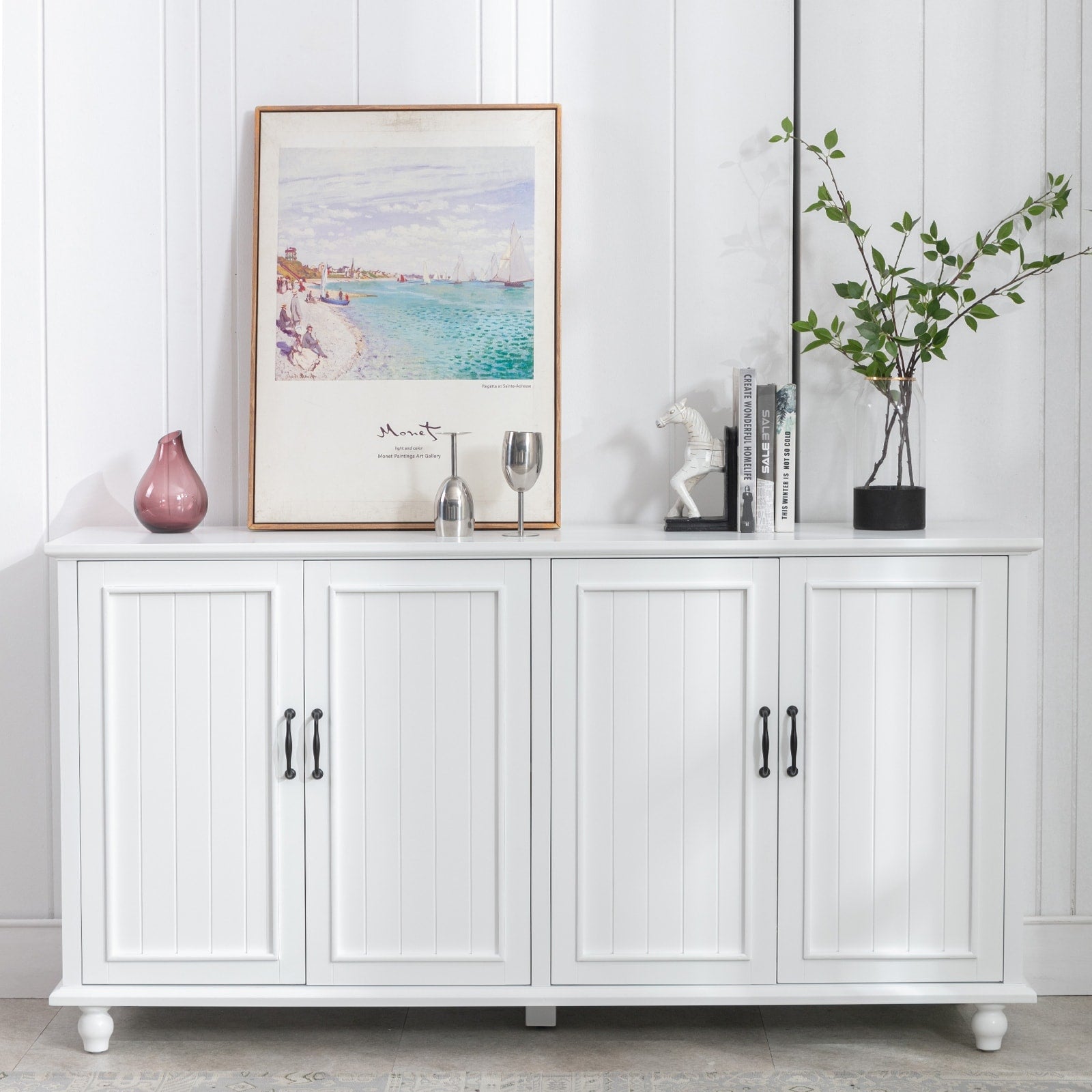 Kitchen Sideboard Coffee Bar Cabinet Accent Storage Cabinet