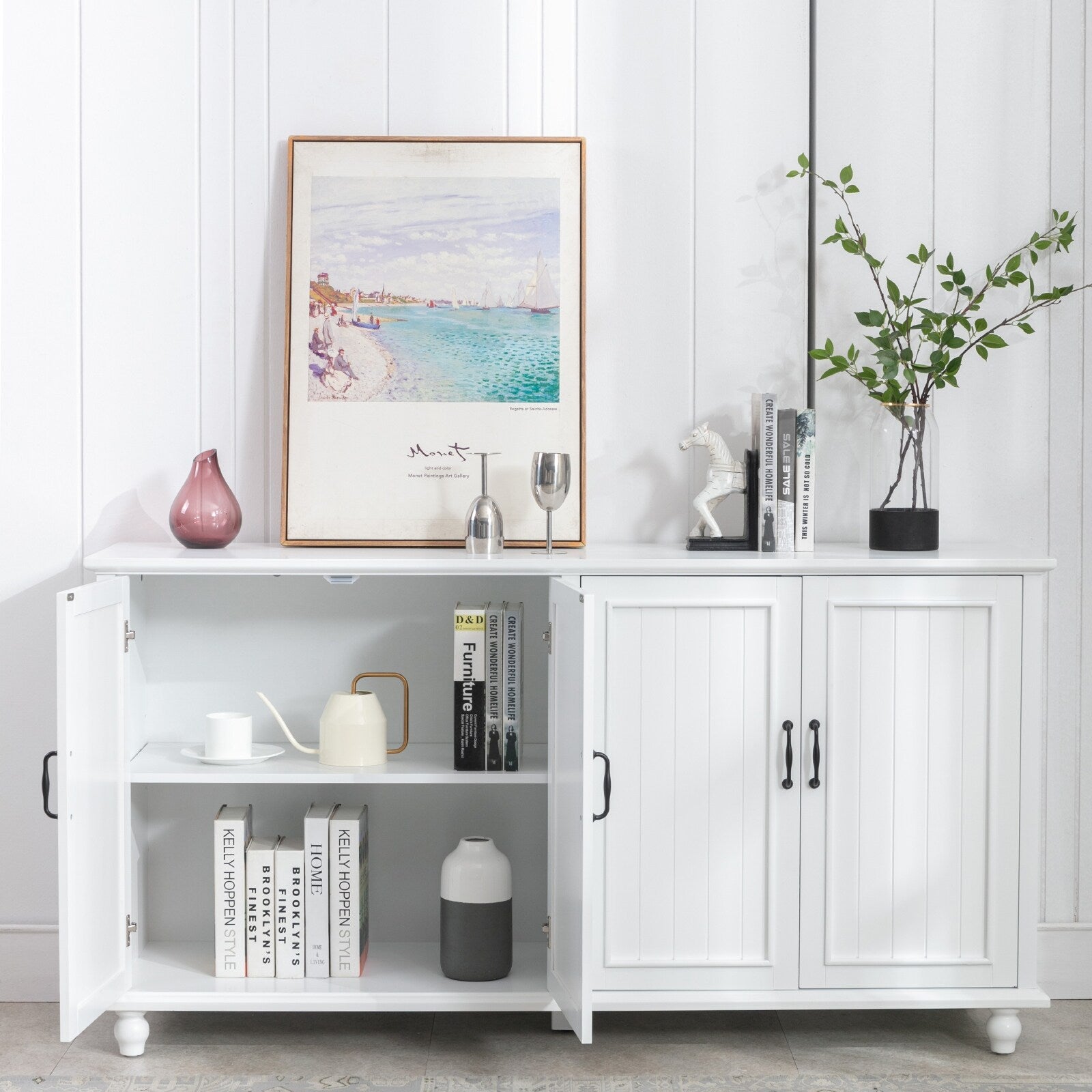 Kitchen Sideboard Coffee Bar Cabinet Accent Storage Cabinet