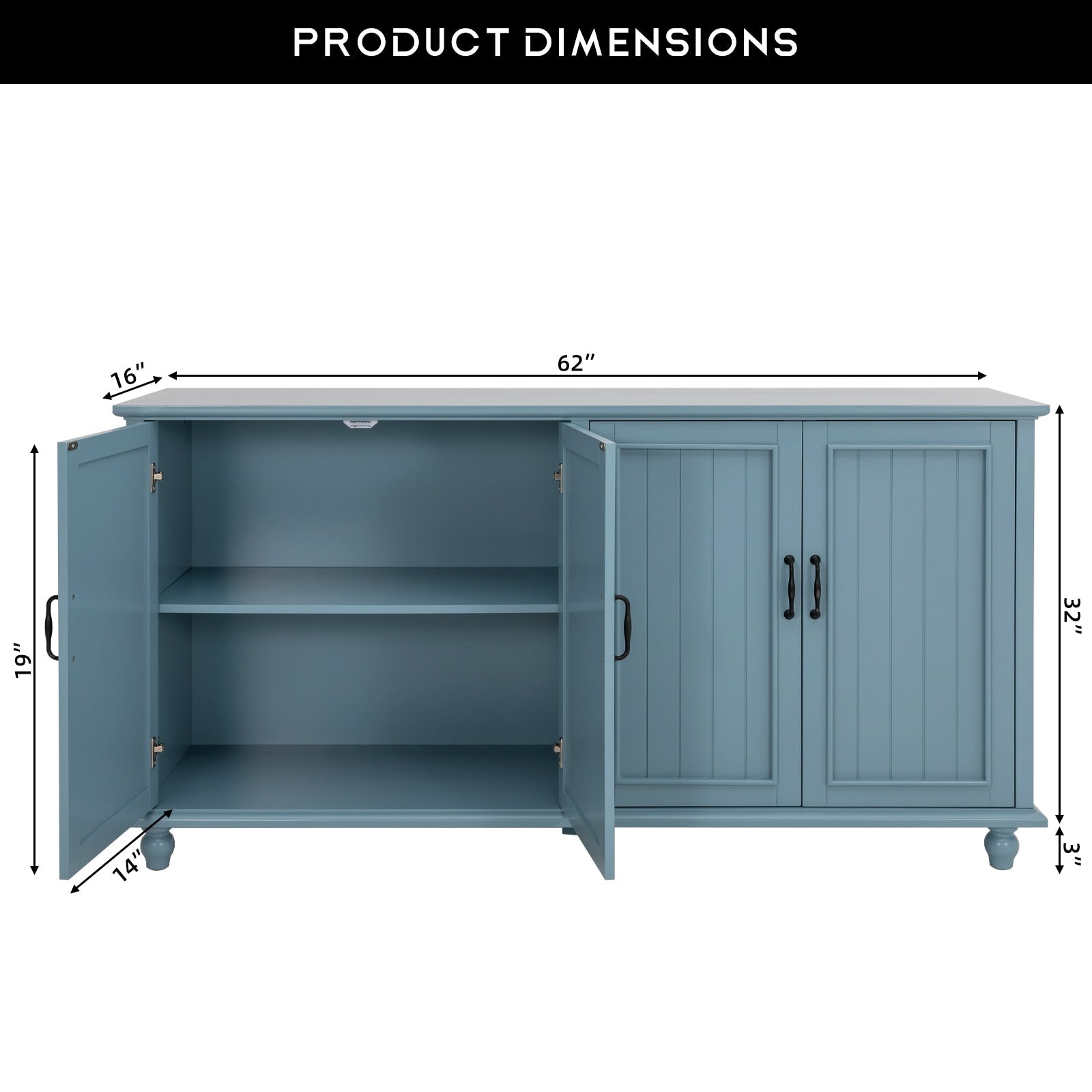 Kitchen Sideboard Coffee Bar Cabinet Accent Storage Cabinet