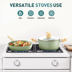 Kitchen Cookware Sets Nonstick, 12 Piece Pots and Pans Set Granite Cooking Set
