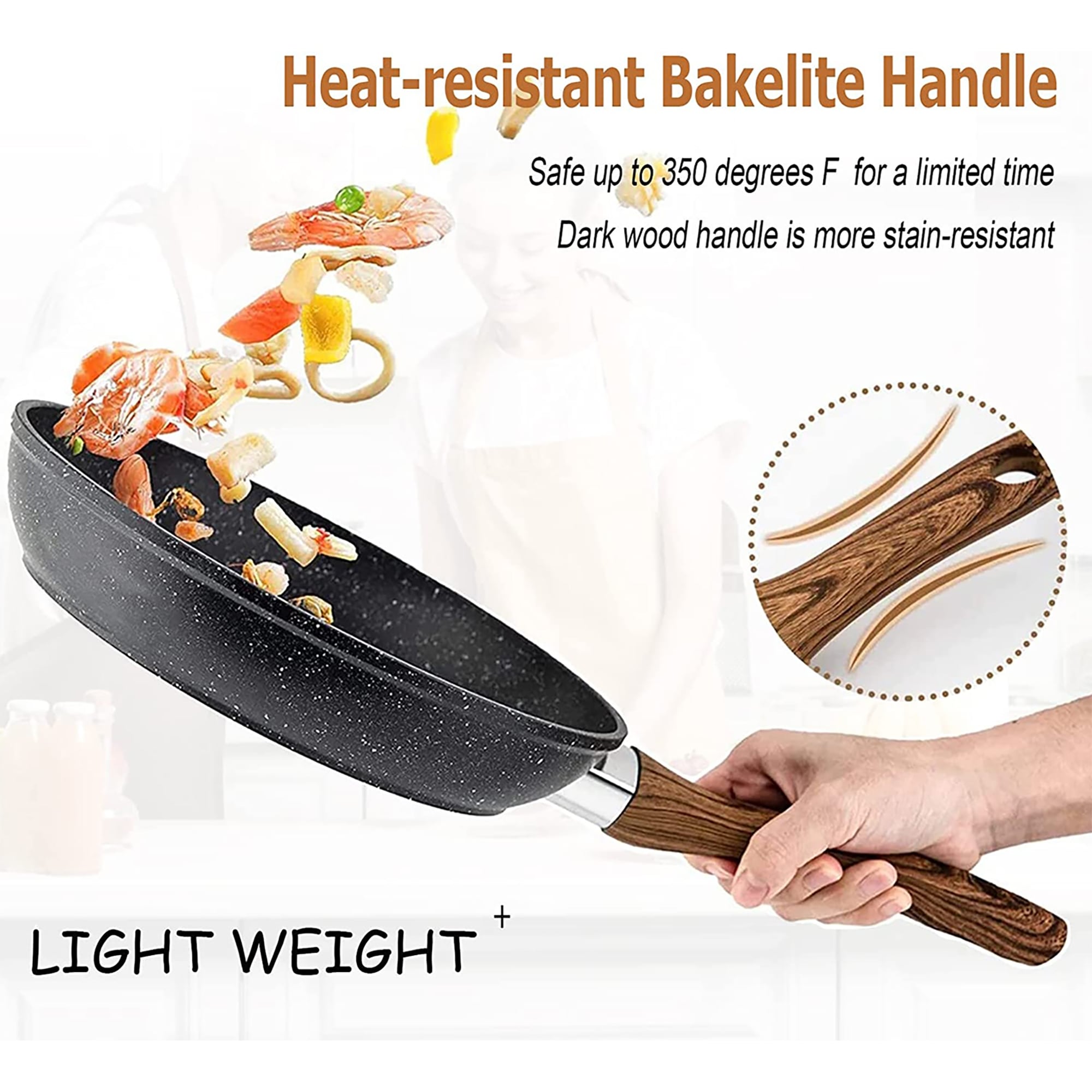 Kitchen Granite Cookware Set, Cooking Pans Set Non-Stick Pots 12/15/30-piece Set