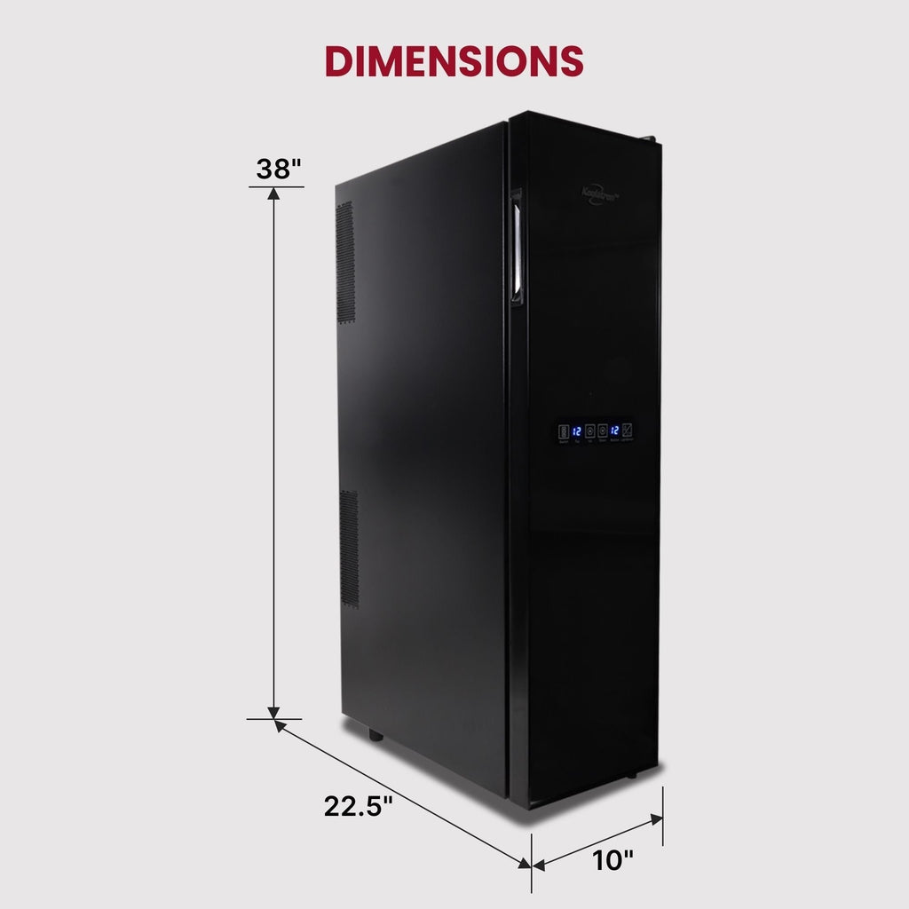 Koolatron 18 Bottle Slim Dual Zone Wine Cooler Freestanding Wine Fridge