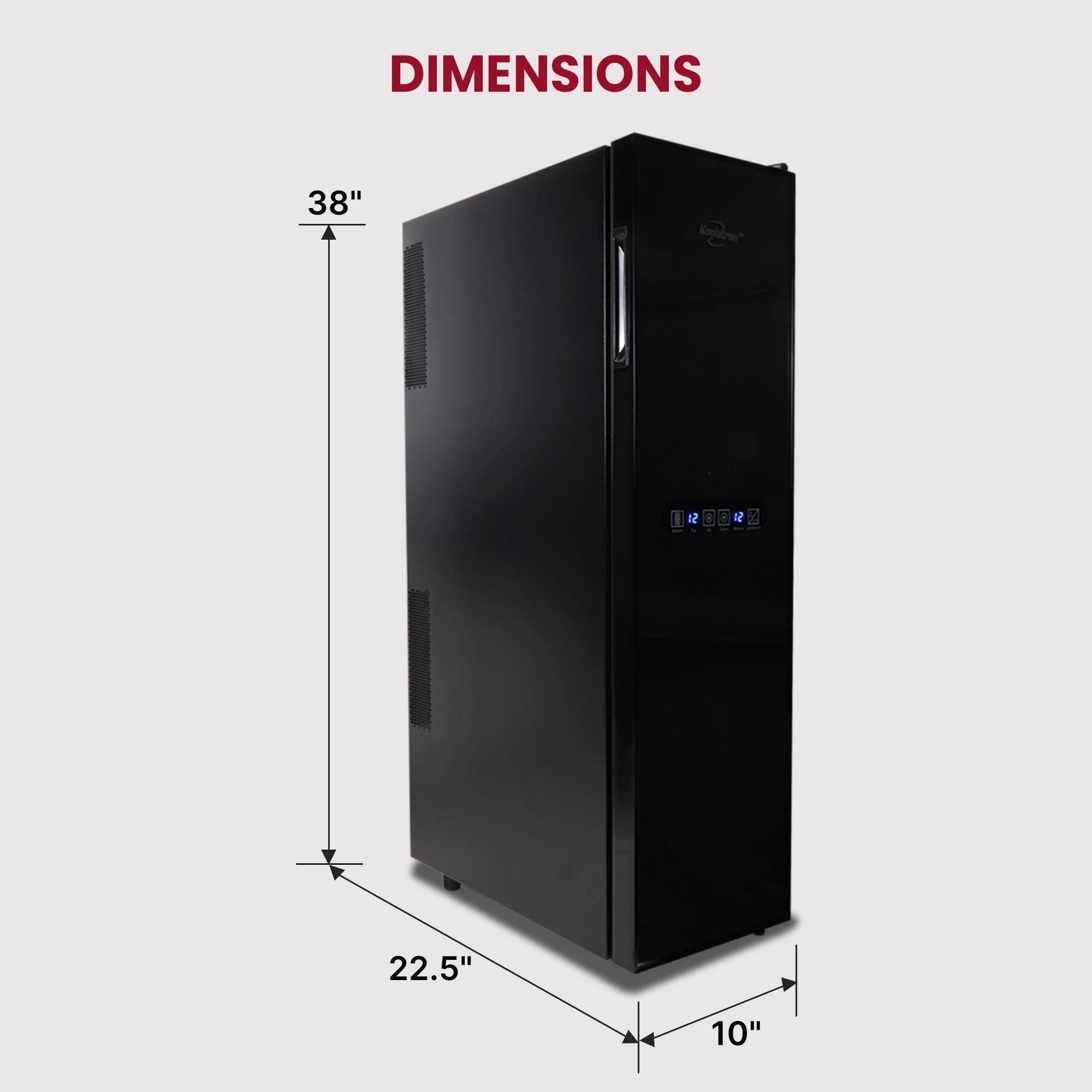 Koolatron 18 Bottle Slim Dual Zone Wine Cooler Freestanding Wine Fridge