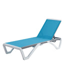 Kozyard Alan Full Flat Aluminum and Polypropylene Resin Legs Patio Reclining Adjustable Chaise Lounge