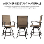 Kozyard Isabella High Swivel Bar Stools/Chair Set