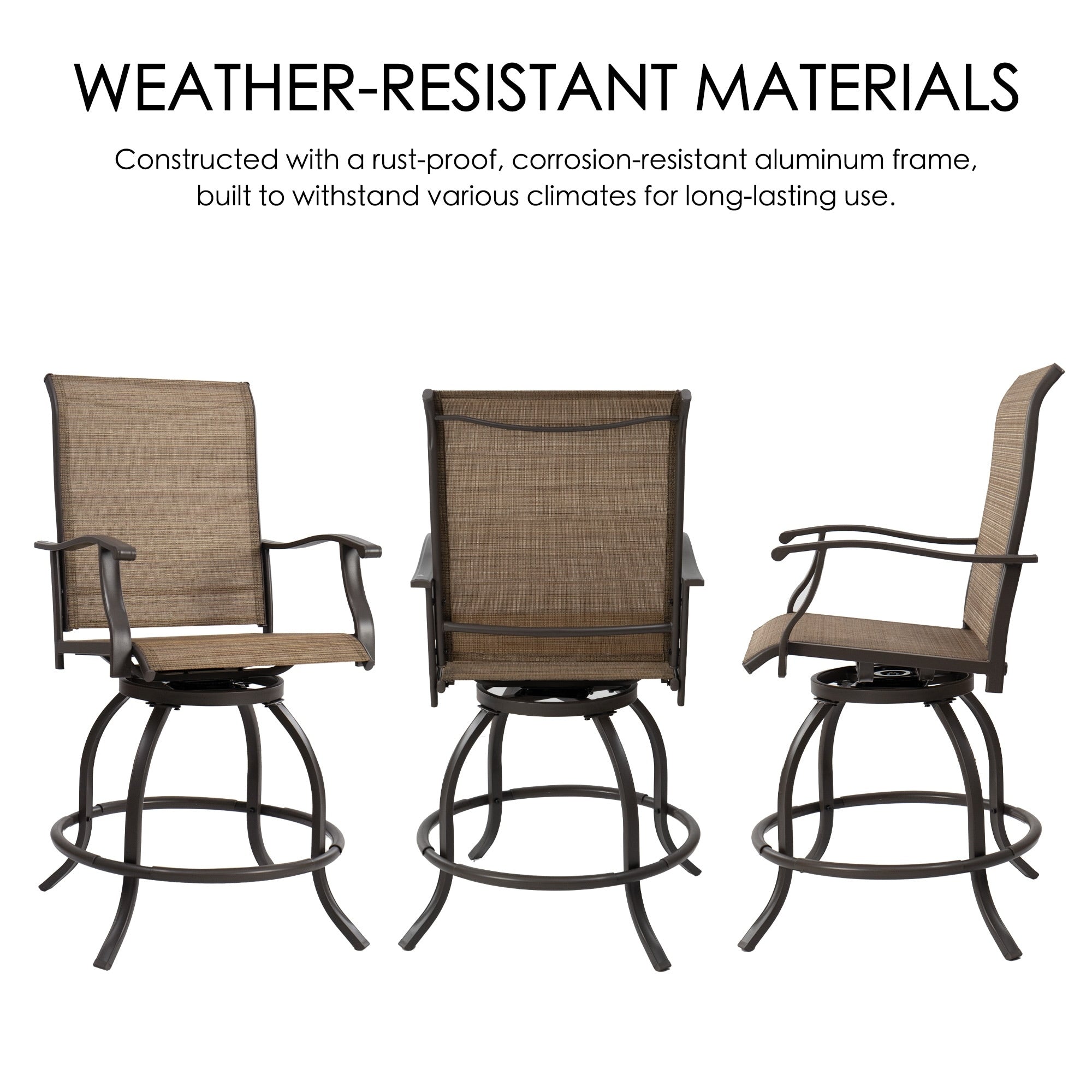 Kozyard Isabella High Swivel Bar Stools/Chair Set