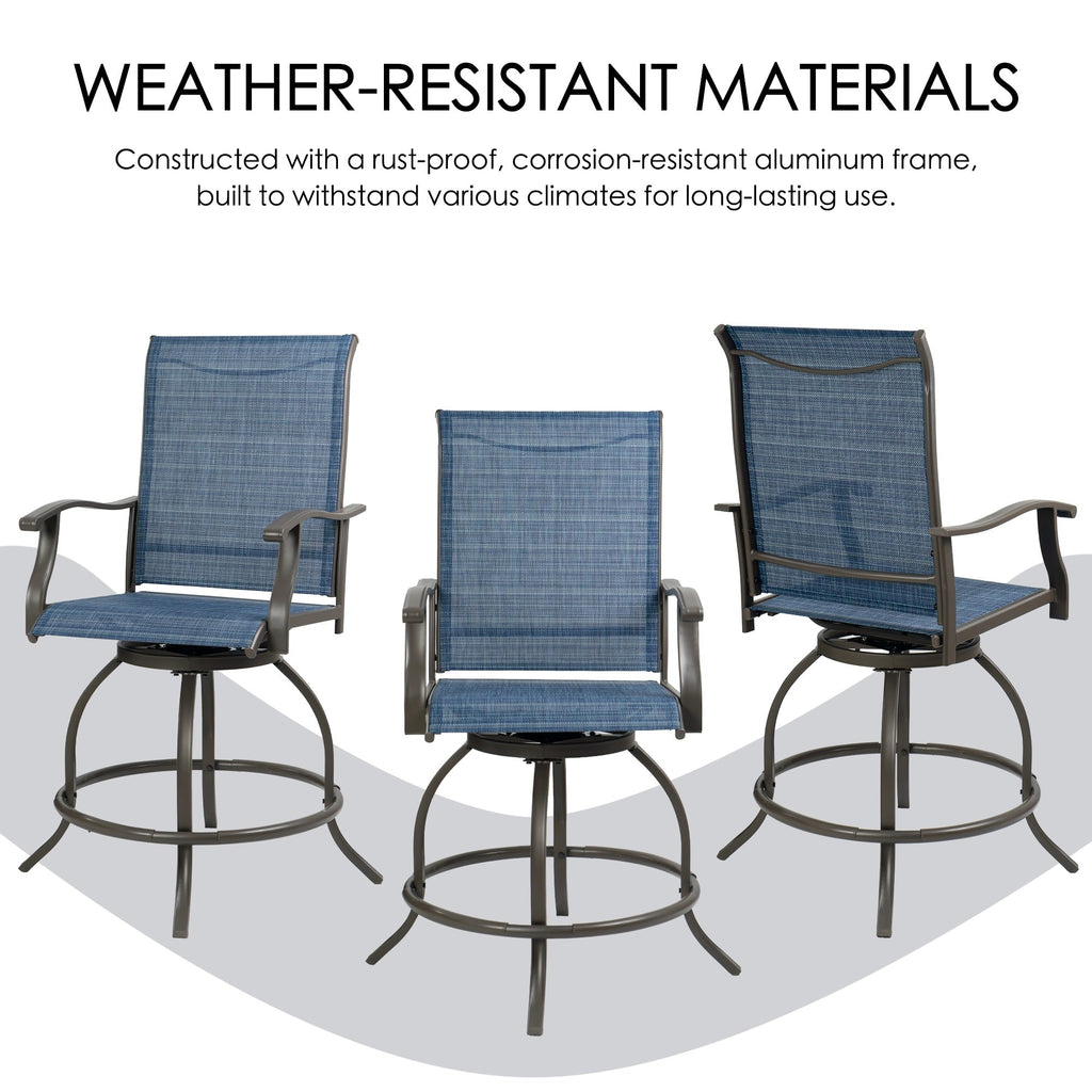 Kozyard Isabella High Swivel Bar Stools/Chair Set