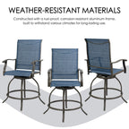 Kozyard Isabella High Swivel Bar Stools/Chair Set