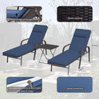 Kullavik 3-PiecesOutdoor Chaise Lounge Set