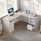 Moasis L Shaped Gaming Desk 59-Inch Computer Corner Desk with Monitor Stand