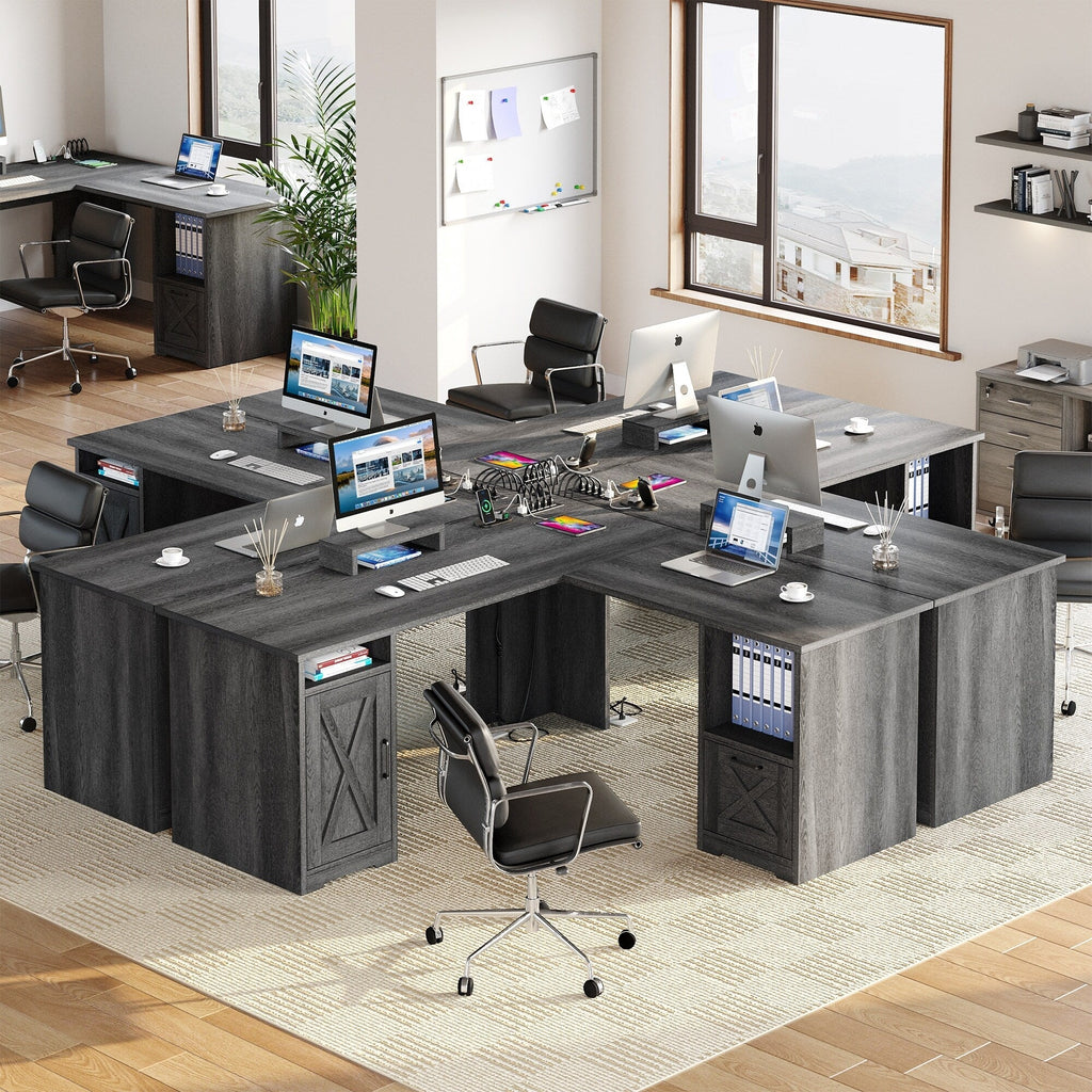 Moasis L Shaped Gaming Desk 59-Inch Computer Corner Desk with Monitor Stand