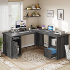 Moasis L Shaped Gaming Desk 59-Inch Computer Corner Desk with Monitor Stand