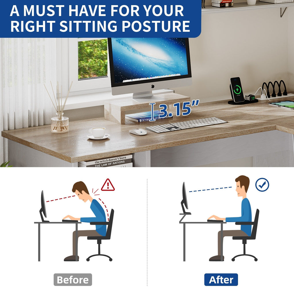 Moasis L Shaped Gaming Desk 59-Inch Computer Corner Desk with Monitor Stand