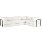L-Shaped Modular Sofa Bed in Corduroy Fabric
