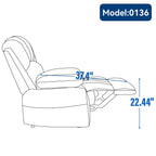 Large Manual Recliner Chair for Adult, Comfortable Fabric Single Recliner Sofa, Overstuffed Reclining Chair for Living Room