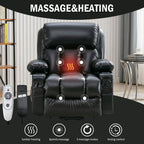 Large Power Lift Recliner Chair with Heat and 8-Point Massage - Remote Control, USB Port