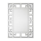 Large Wall Art Mirror Decor Silver Accent Geometric Frame