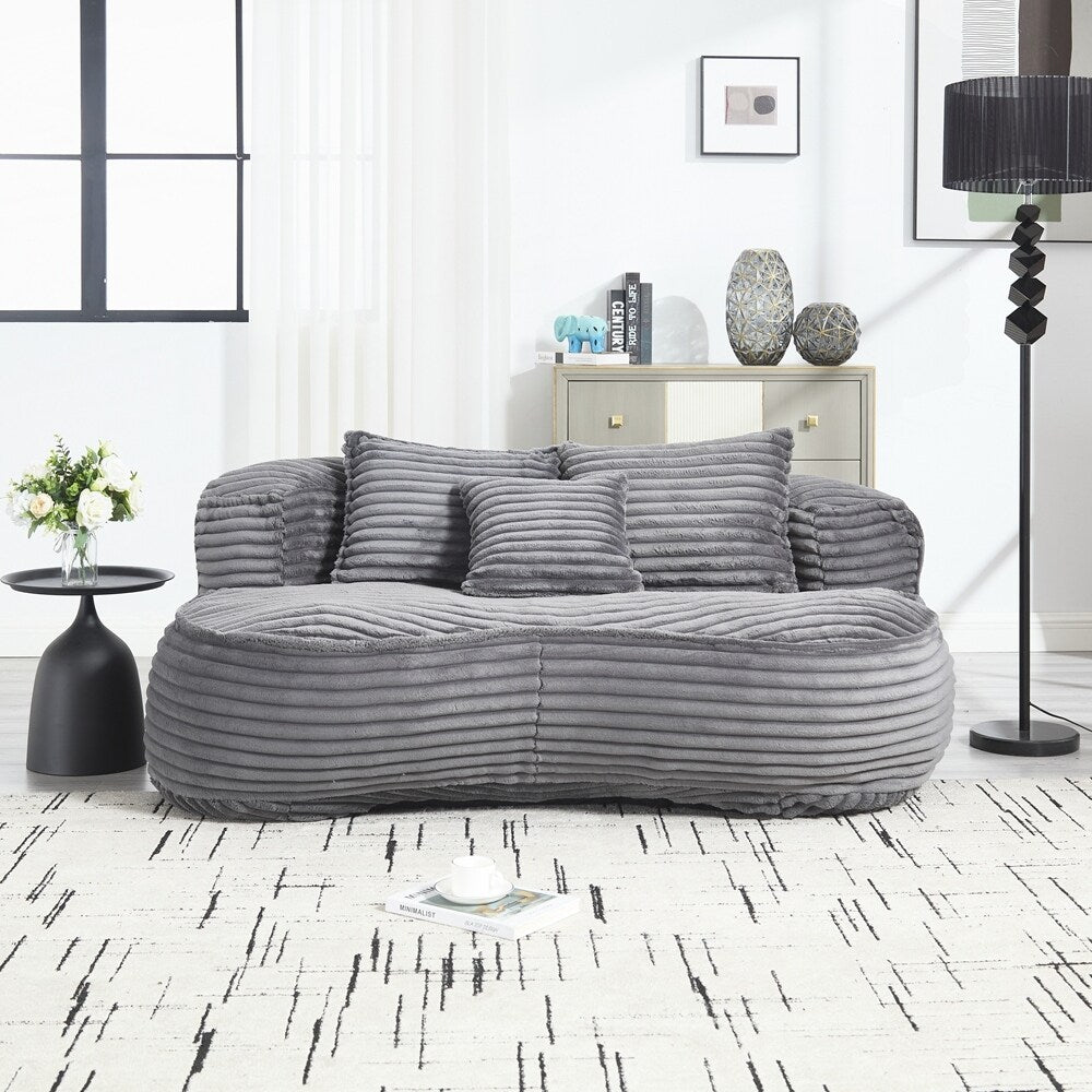 Lazy Sofa Durable Comfort Lounger High Back Bean Bag Chair Couch for Adults and Kids - 2 Seat