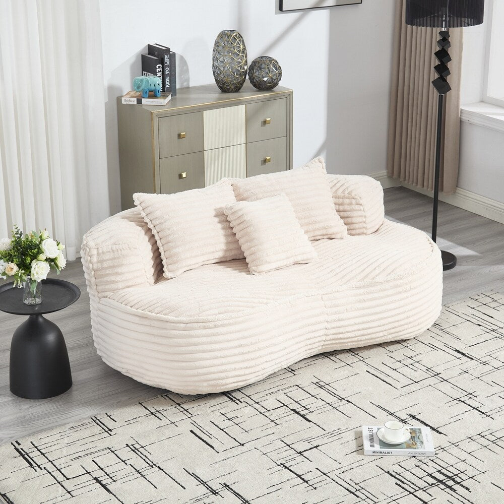 Lazy Sofa Durable Comfort Lounger High Back Bean Bag Chair Couch for Adults and Kids - 2 Seat