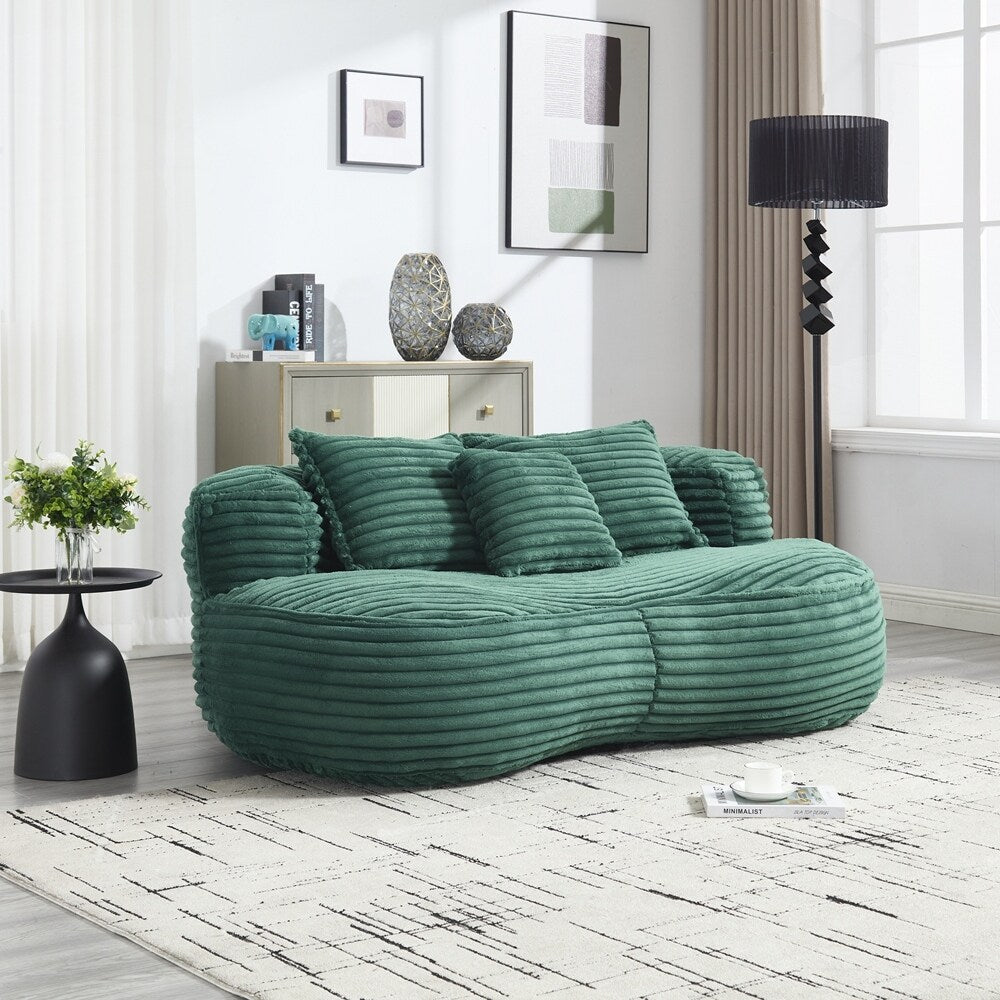 Lazy Sofa Durable Comfort Lounger High Back Bean Bag Chair Couch for Adults and Kids - 2 Seat