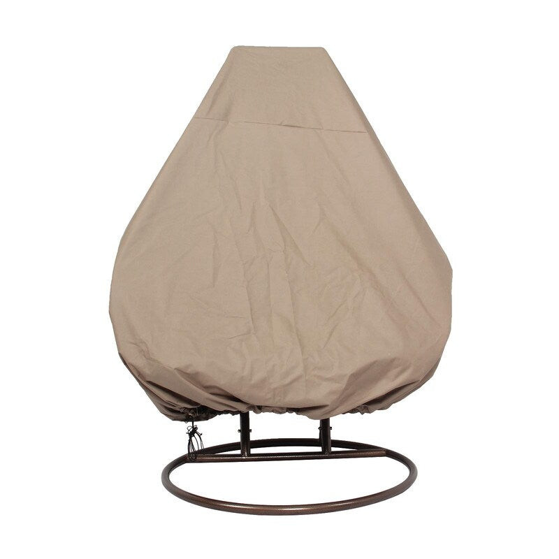 LeisureMod 2 Person Hanging Egg Chair with Stand - Outdoor/Indoor Rattan Wicker Patio Swing Hammock Lounger with Cushions