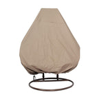 LeisureMod 2 Person Hanging Egg Chair with Stand - Outdoor/Indoor Rattan Wicker Patio Swing Hammock Lounger with Cushions
