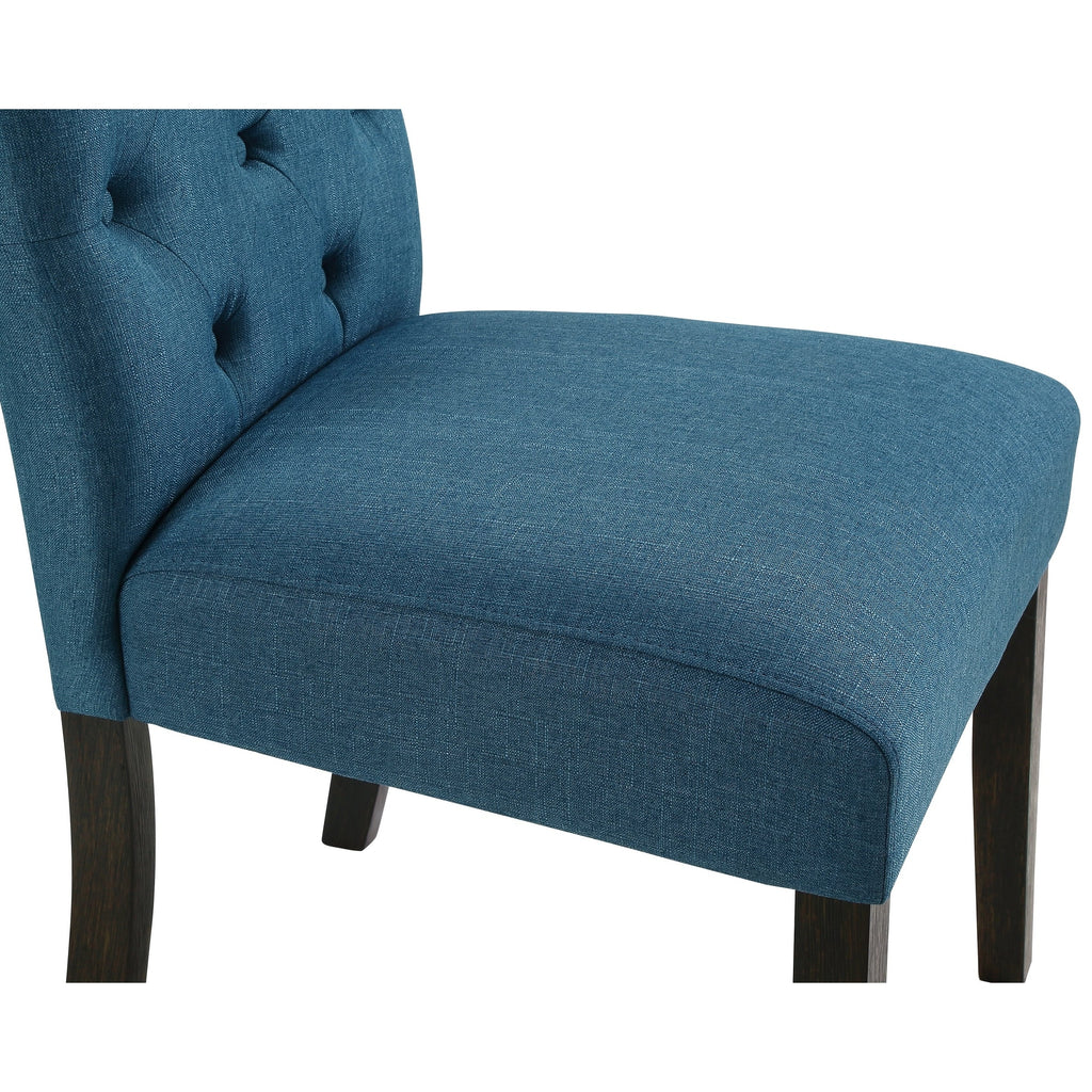 Roundhill Furniture Leviton Solid Wood Tufted Dining Chair (Set of 2)