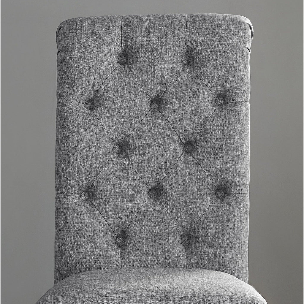 Roundhill Furniture Leviton Solid Wood Tufted Dining Chair (Set of 2)