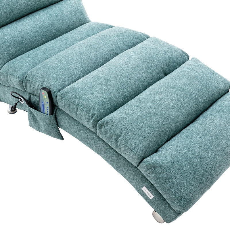Linen Massage recliner Interior with remote control, ergonomic electric massage recliner, 5 modes