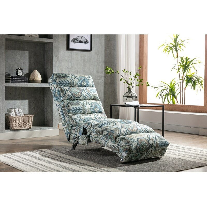 Linen Massage recliner Interior with remote control, ergonomic electric massage recliner, 5 modes