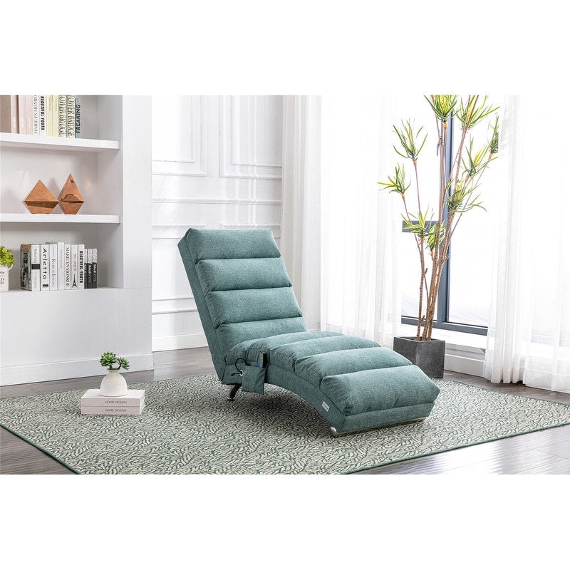 Linen Massage recliner Interior with remote control, ergonomic electric massage recliner, 5 modes