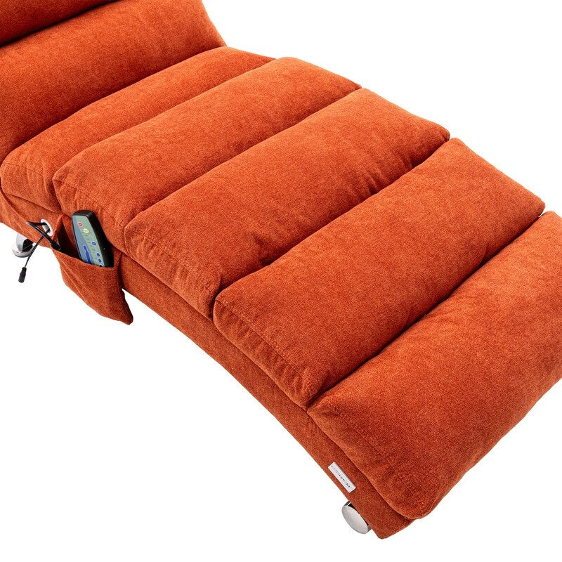 Linen Massage recliner Interior with remote control, ergonomic electric massage recliner, 5 modes